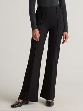 QUINCE Ultra-Stretch Ponte Flare Leg Pants Black Sz Medium 30” Inseam